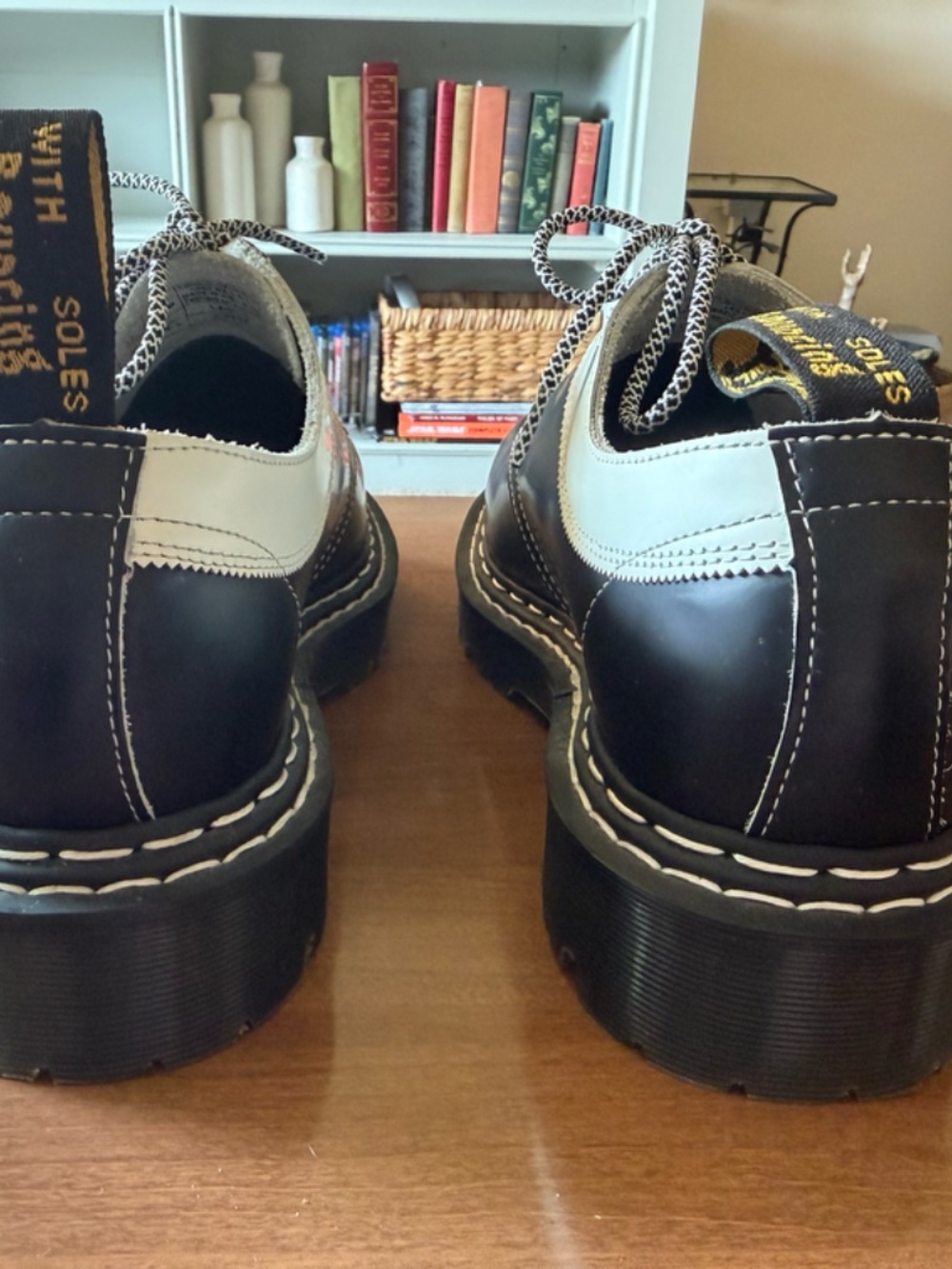 Dr. Martens Oxfords, Black and White Contrast - Picture 9 of 10
